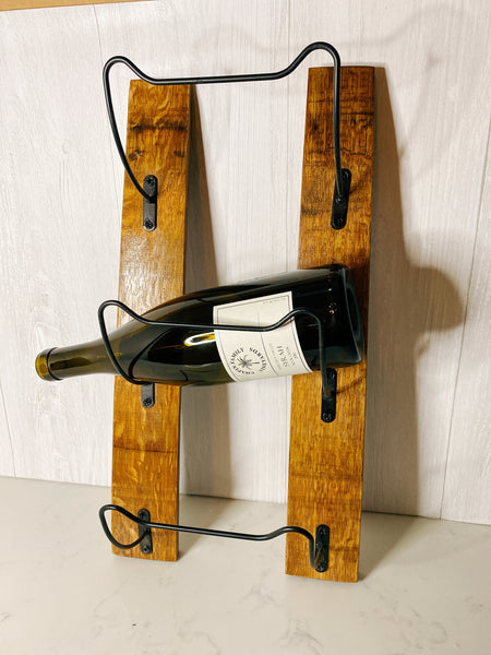 Wall Mount Barrel Steve Wine Rack - 3 Bottle