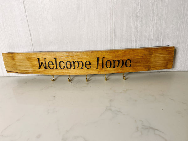 Barrel Stave Key Holder-Welcome Home