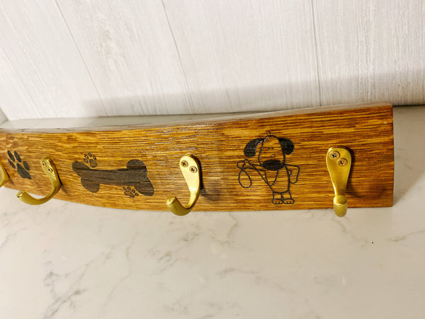 Barrel Stave Dog Leash Holder