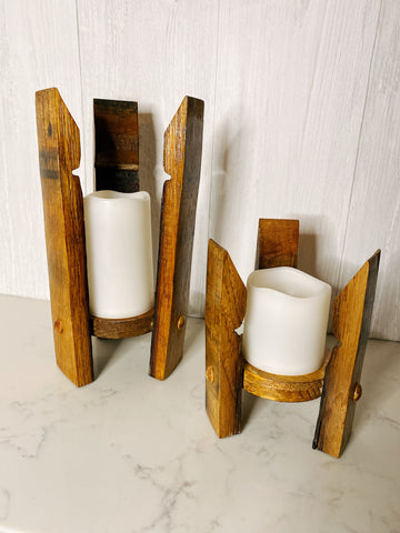 Wine Barrel Stave Candle Holder