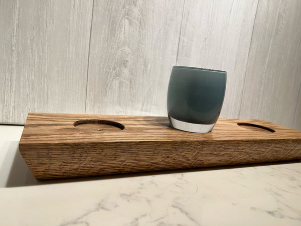 Oak 3 Glassybaby candle holder