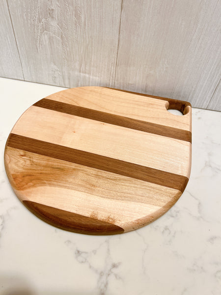 Tear drop Walnut and Maple cutting board