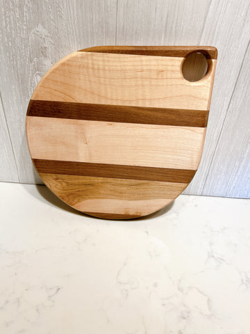 Tear drop Walnut and Maple cutting board