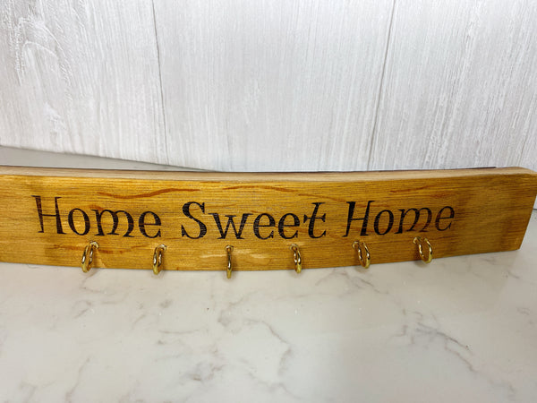 Barrel Stave Key Holder- Home Sweet Home