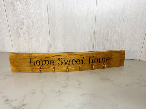 Barrel Stave Key Holder- Home Sweet Home